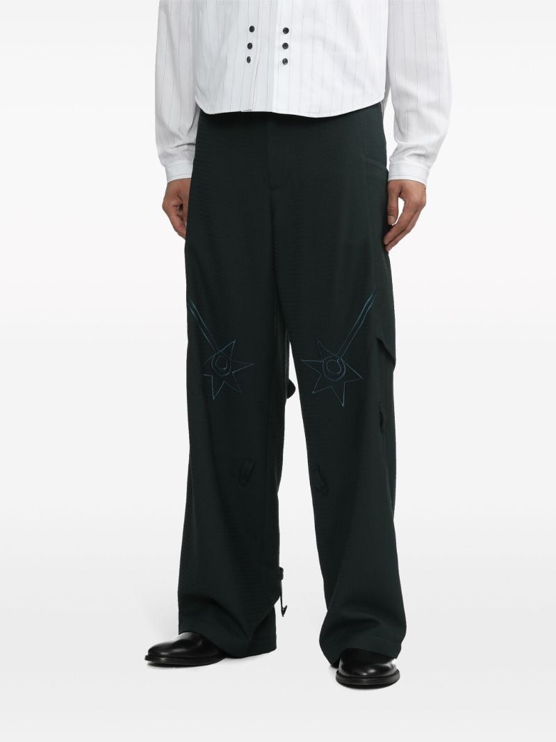 Green Nesebur Embroidered Trousers