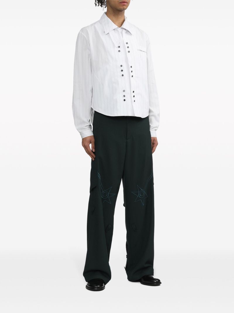 Green Nesebur Embroidered Trousers