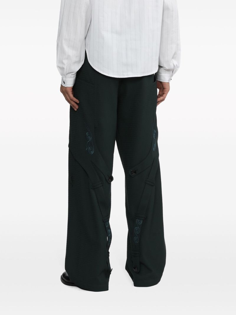 Green Nesebur Embroidered Trousers