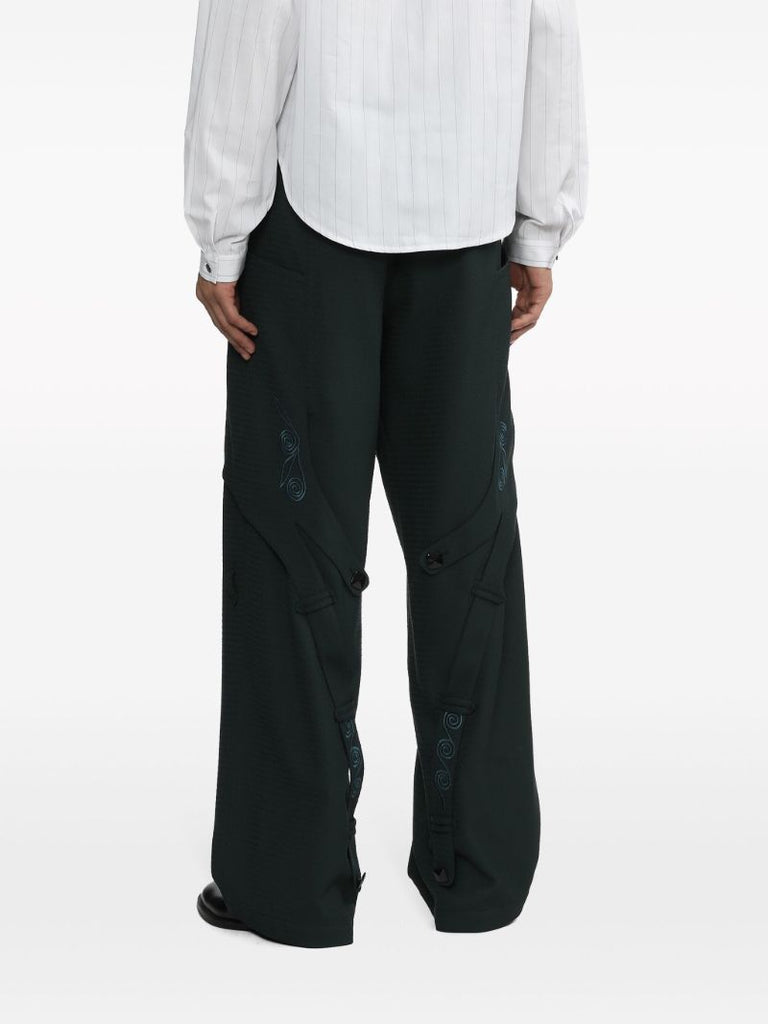 Green Nesebur Embroidered Trousers