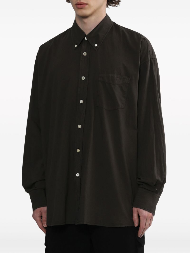 Brown Long-sleeve Cotton Shirt