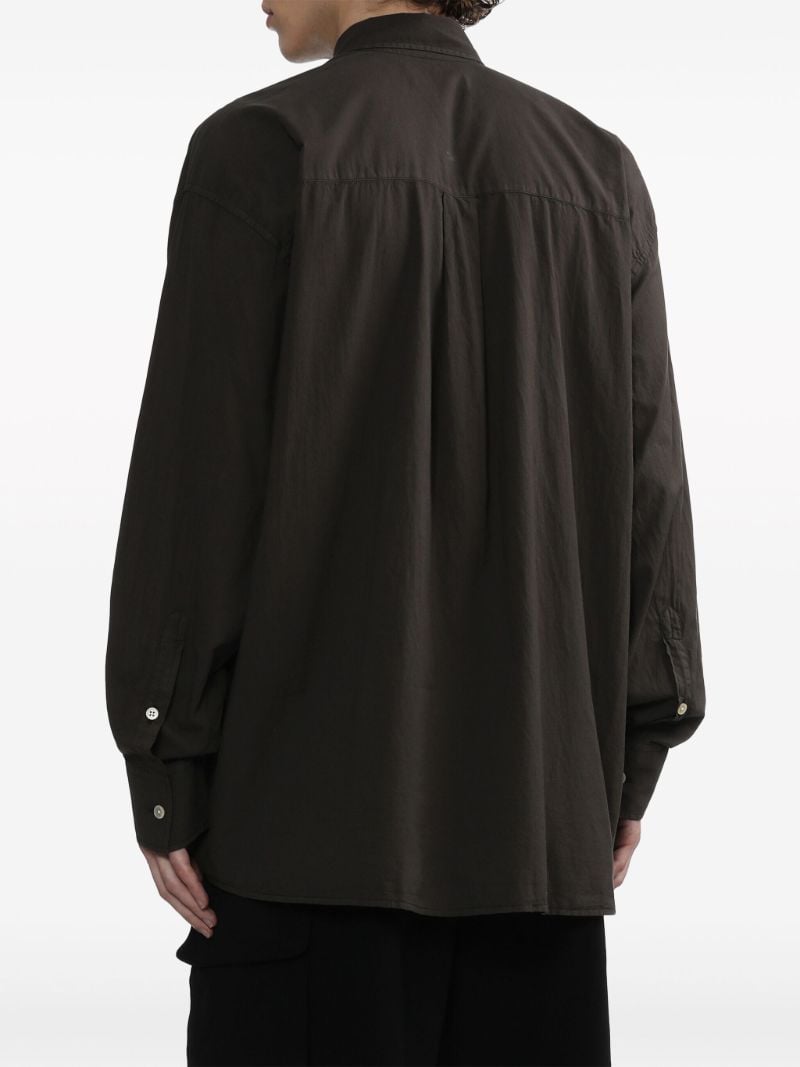 Brown Long-sleeve Cotton Shirt
