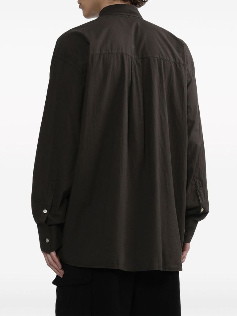 Brown Long-sleeve Cotton Shirt