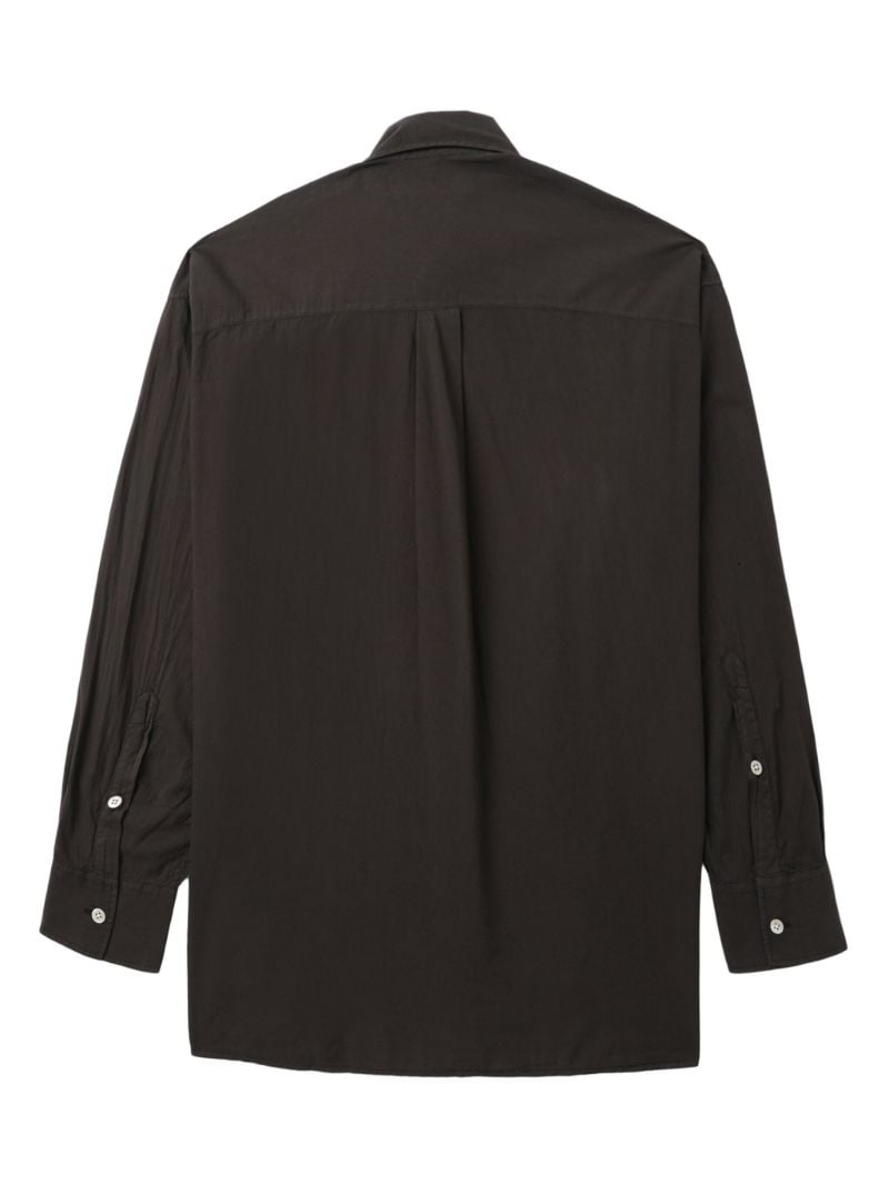 Brown Long-sleeve Cotton Shirt