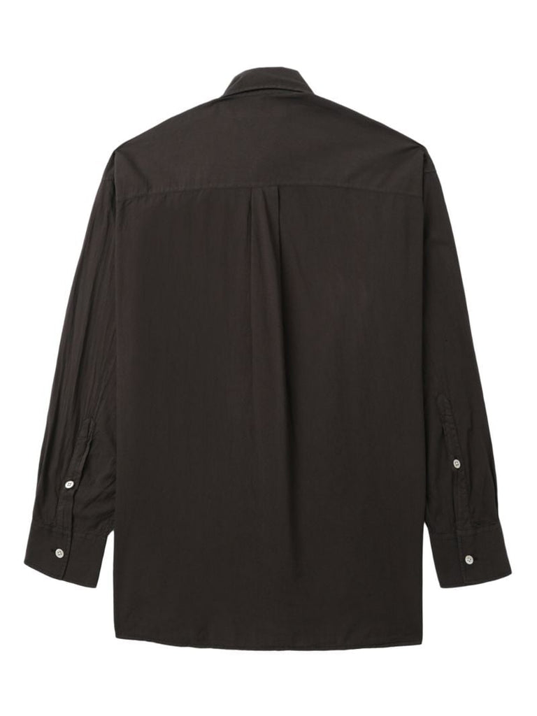 Brown Long-sleeve Cotton Shirt