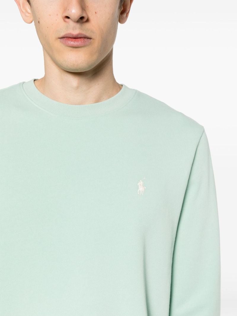 Green Polo Pony Cotton Sweatshirt