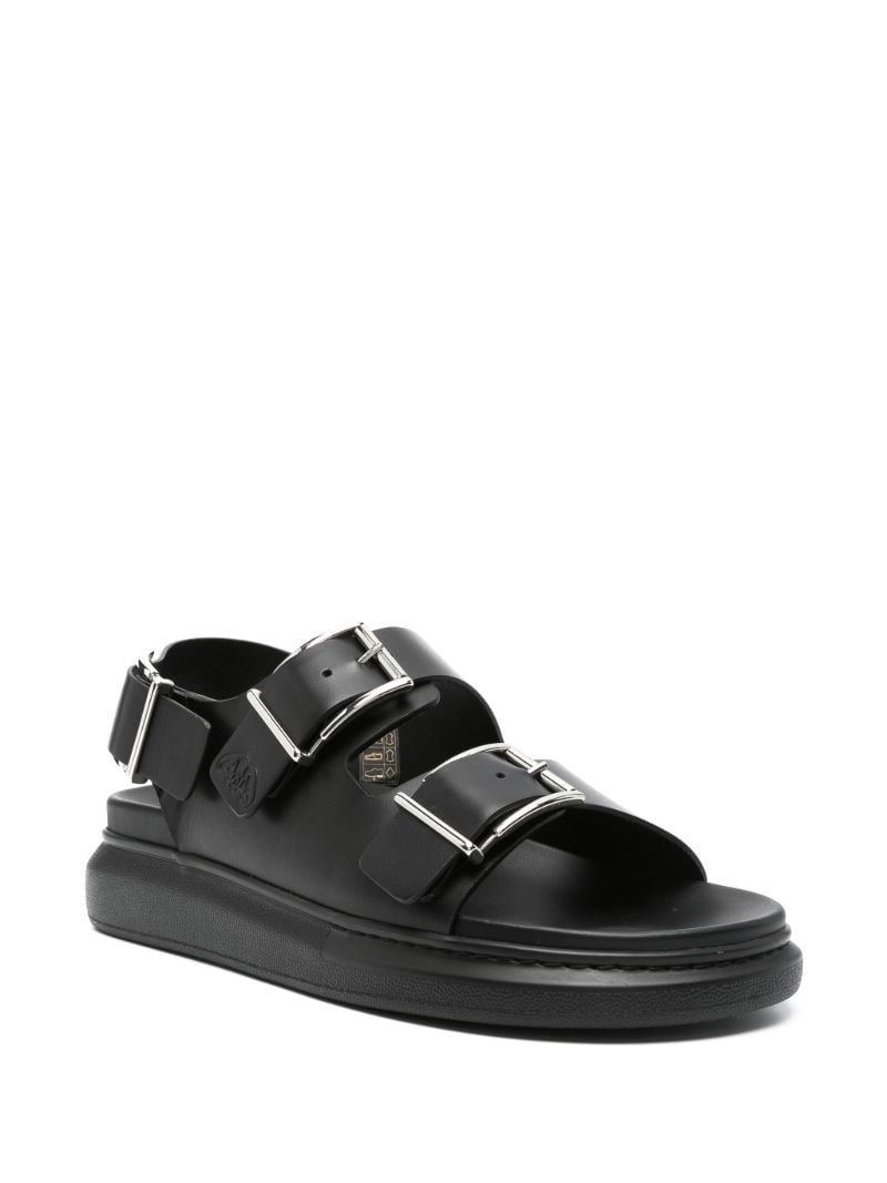 Black Hybrid Leather Sandals