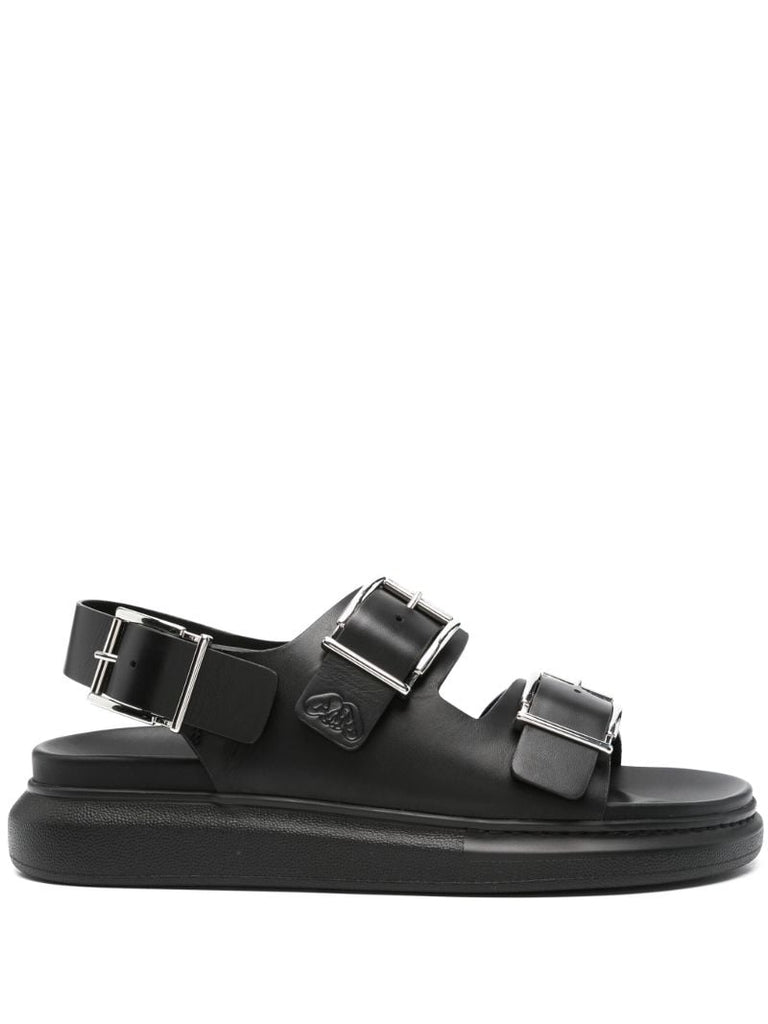 Black Hybrid Leather Sandals