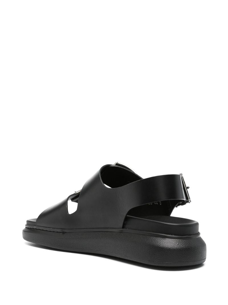Black Hybrid Leather Sandals