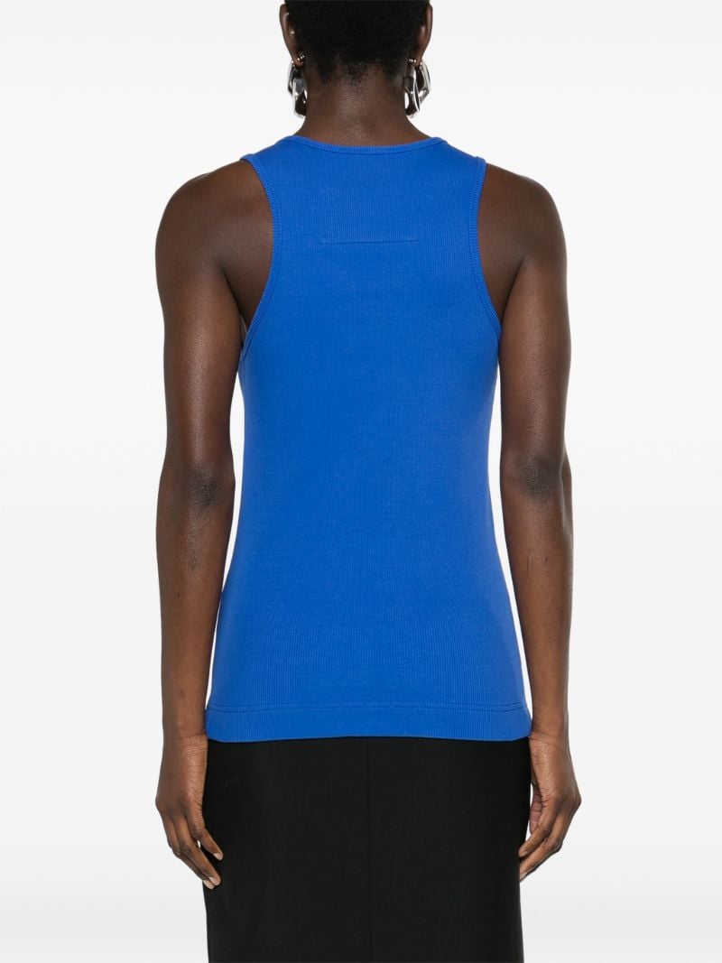 Blue 4g-plaque Ribbed Tank Top