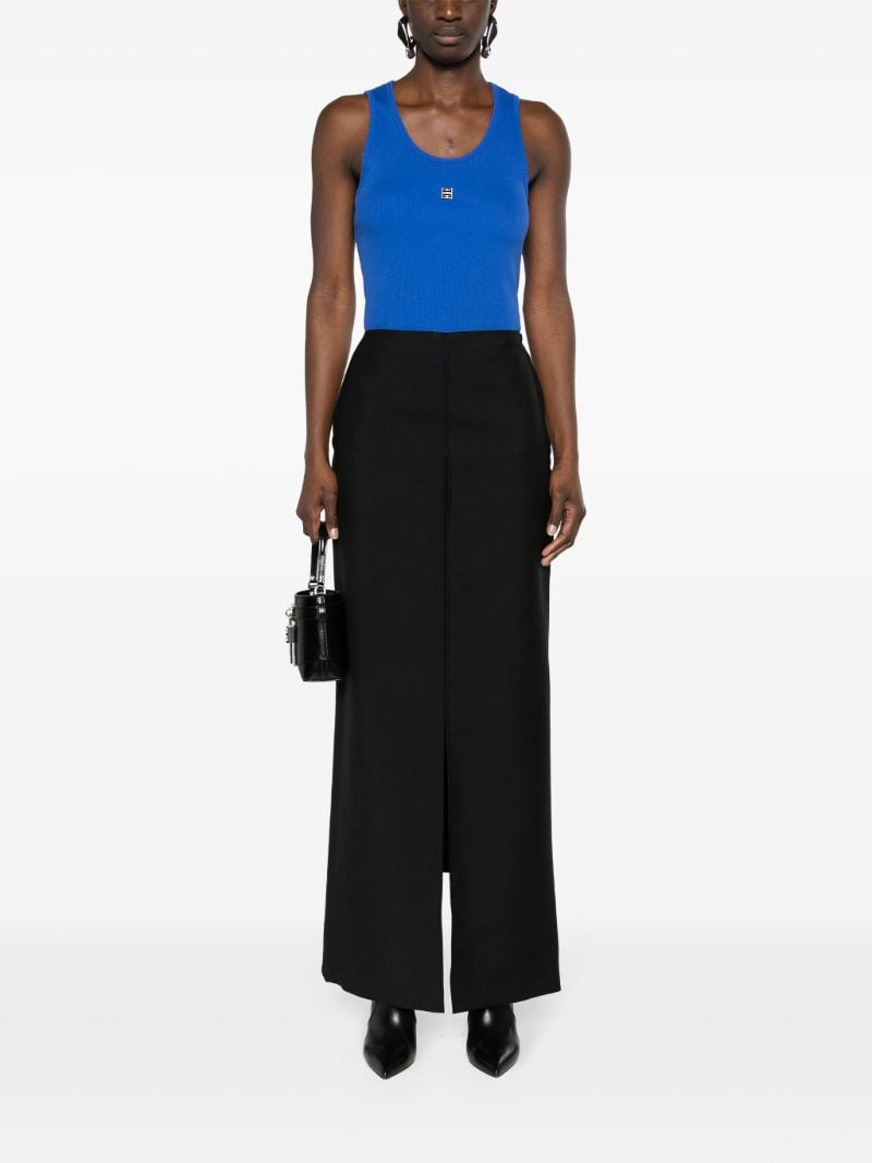 Blue 4g-plaque Ribbed Tank Top