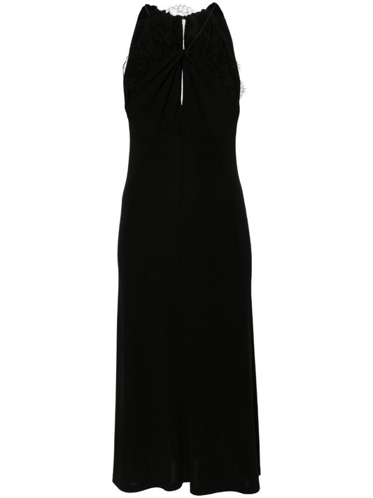 Black Lace Halterneck Midi Dress