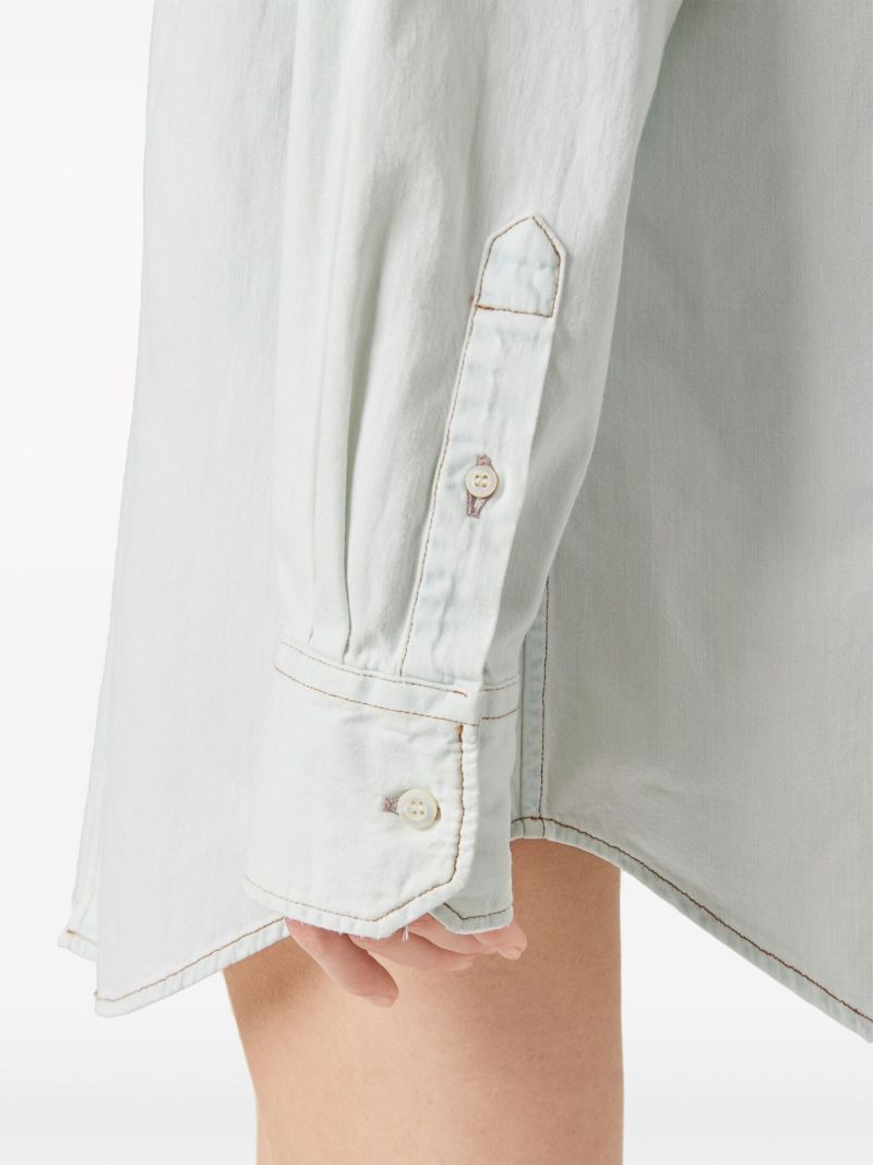 Blue Logo-embroidered Denim Shirt