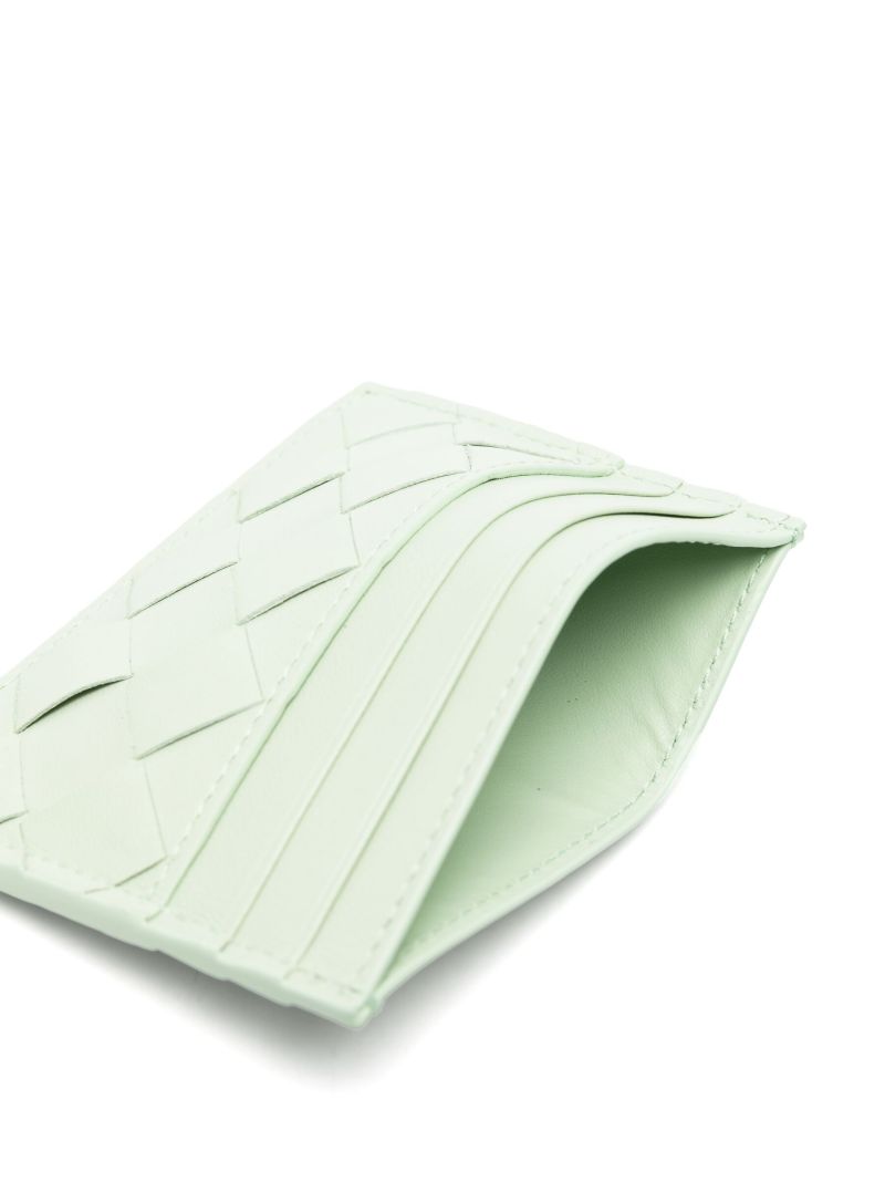 Green Intrecciato Leather Wallet
