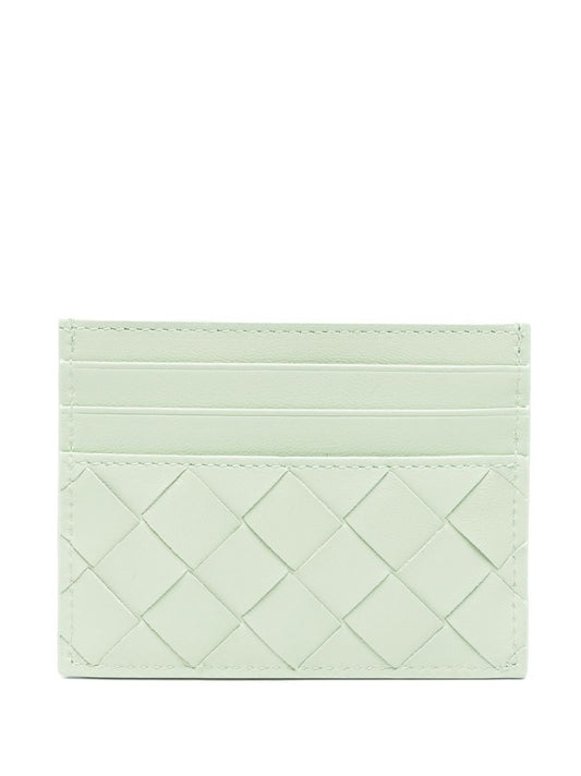 Green Intrecciato Leather Wallet