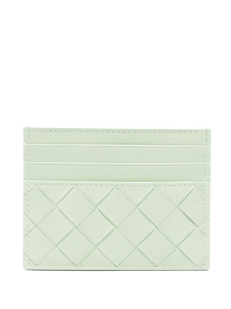 Green Intrecciato Leather Wallet