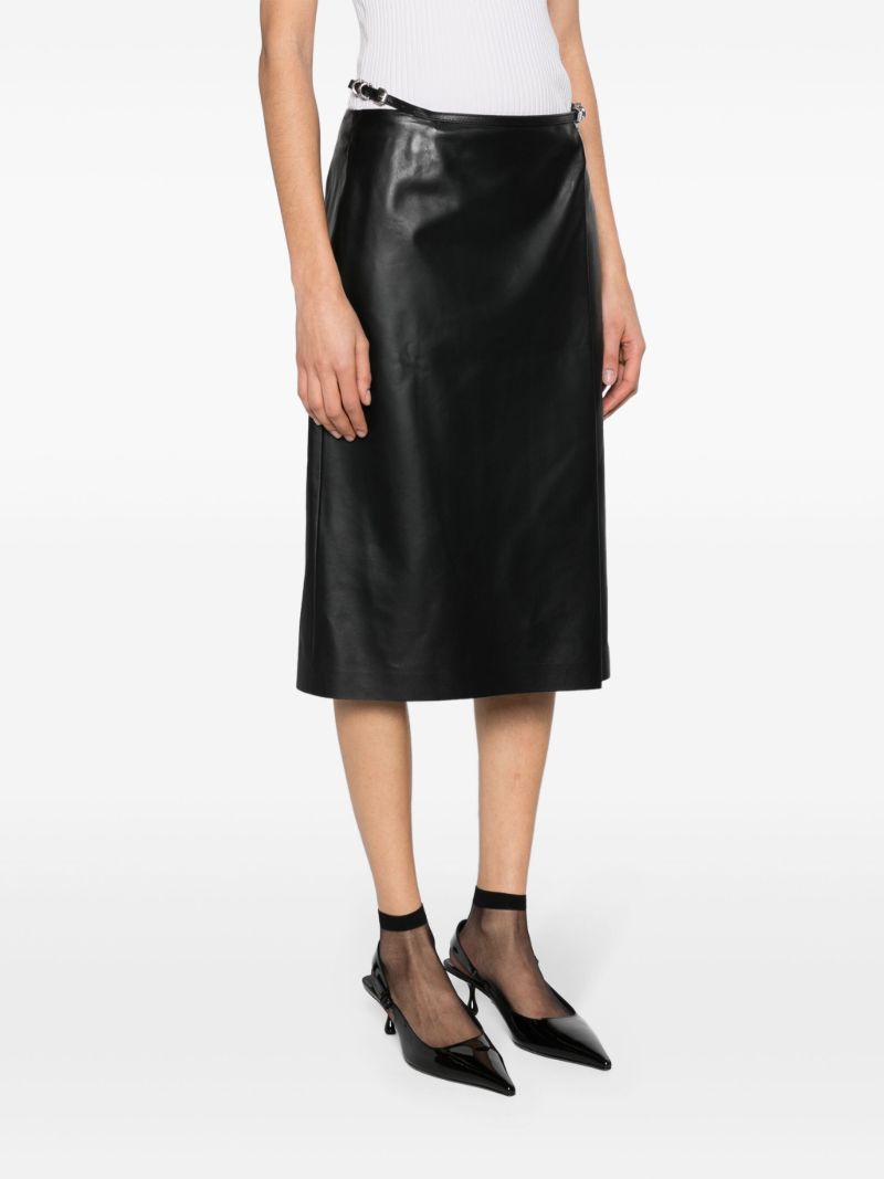 Black Voyou Leather Wrap Skirt