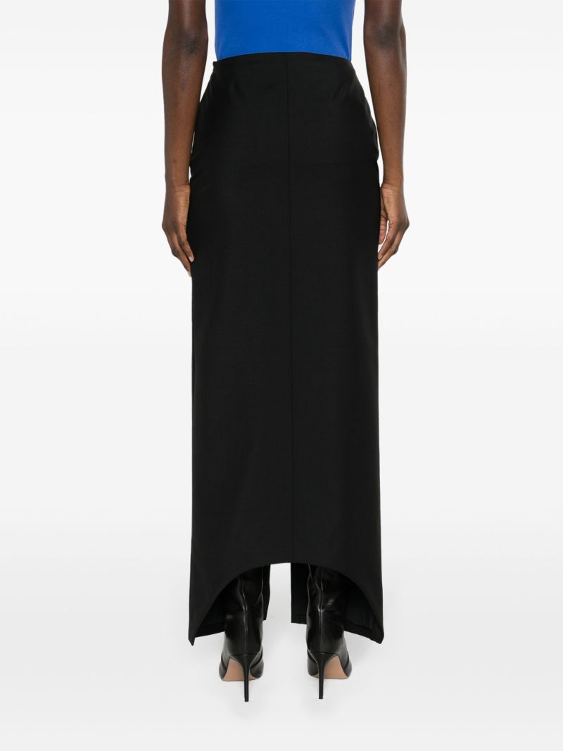 Black Wool-mohair Pencil Skirt