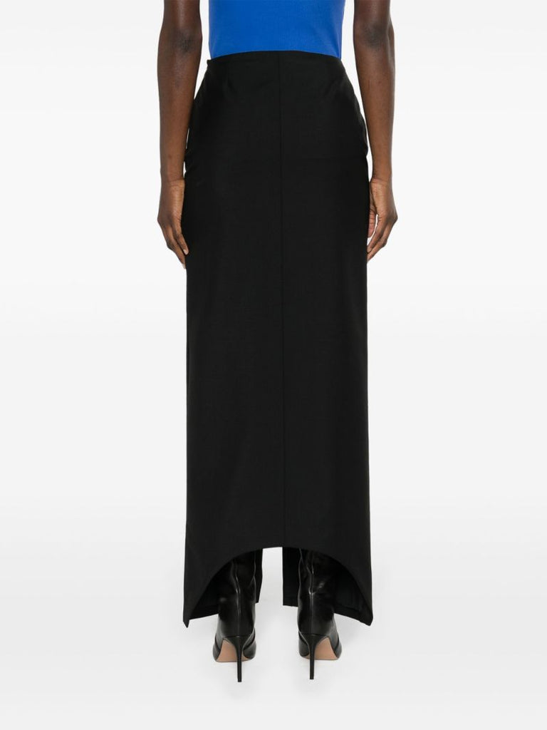 Black Wool-mohair Pencil Skirt