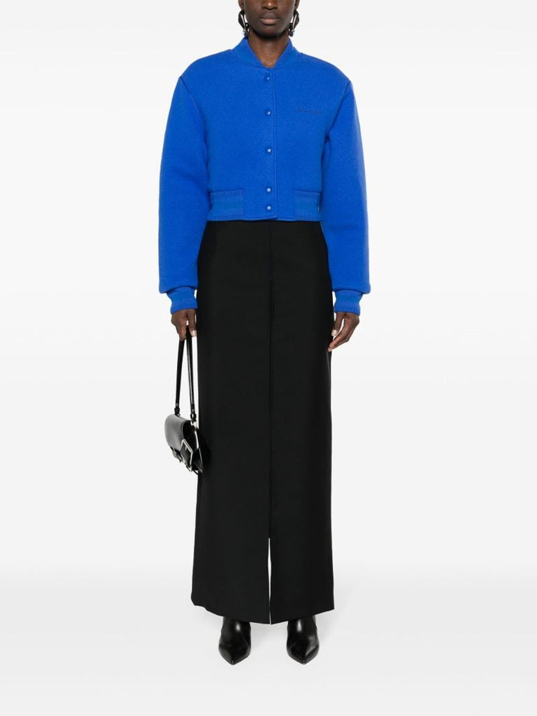 Black Wool-mohair Pencil Skirt