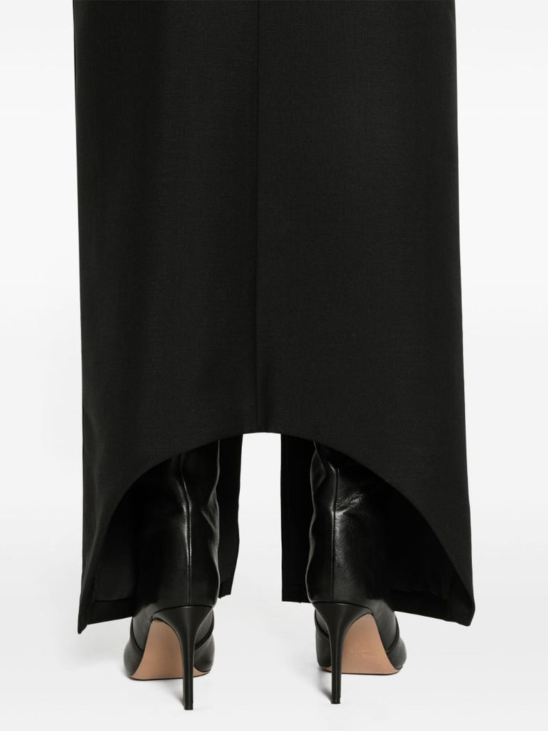 Black Wool-mohair Pencil Skirt