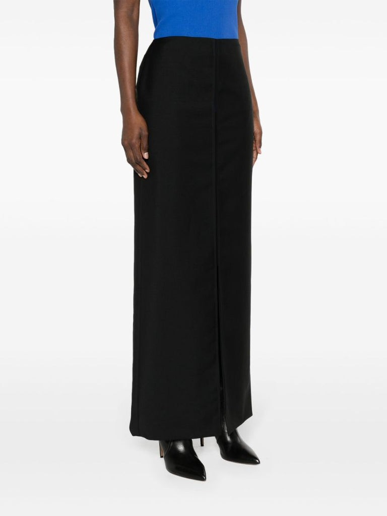 Black Wool-mohair Pencil Skirt