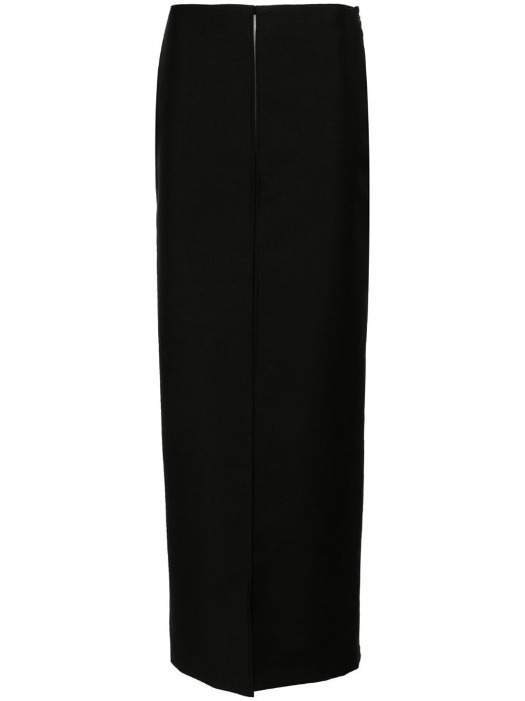 Black Wool-mohair Pencil Skirt