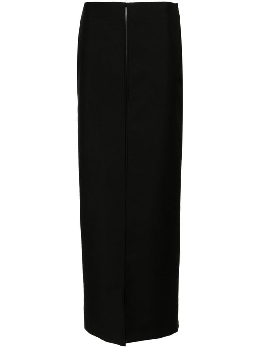 Black Wool-mohair Pencil Skirt