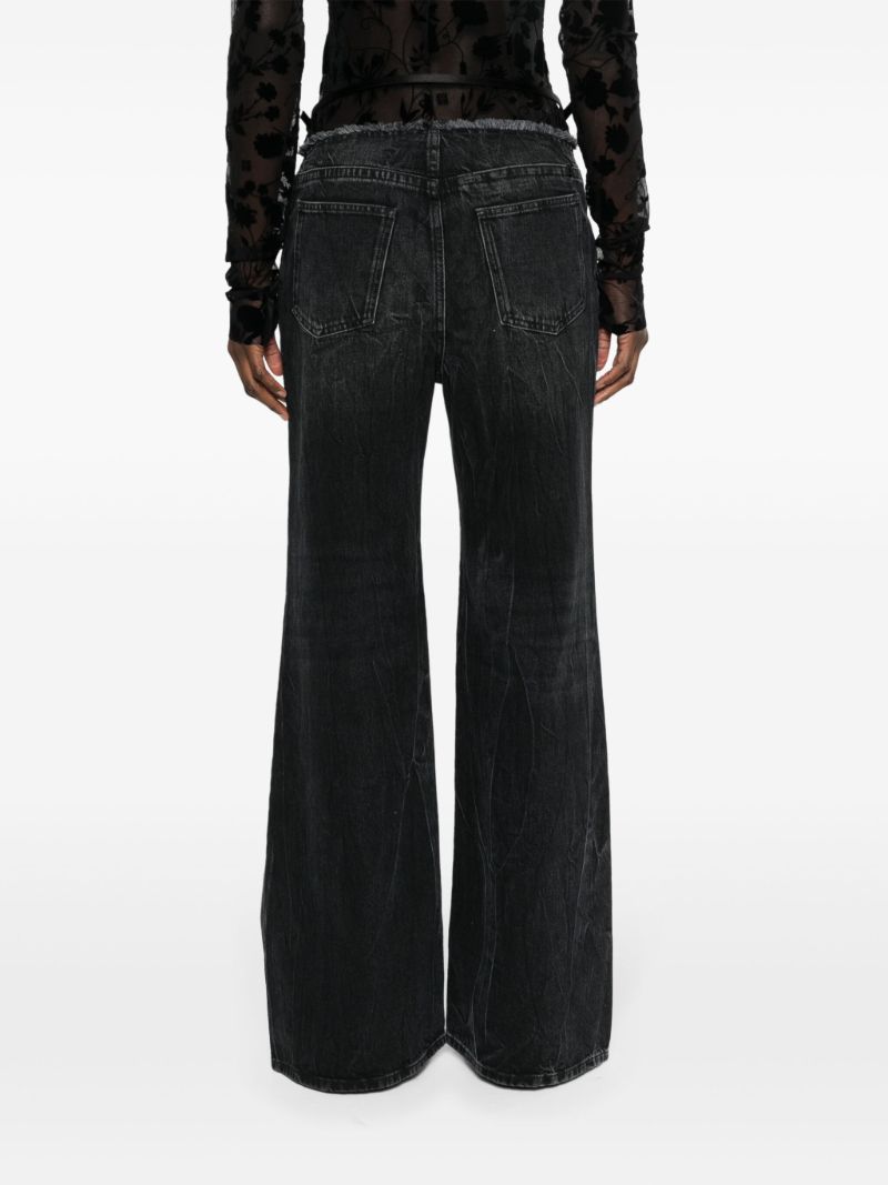 Black Voyou Low-rise Flared Jeans