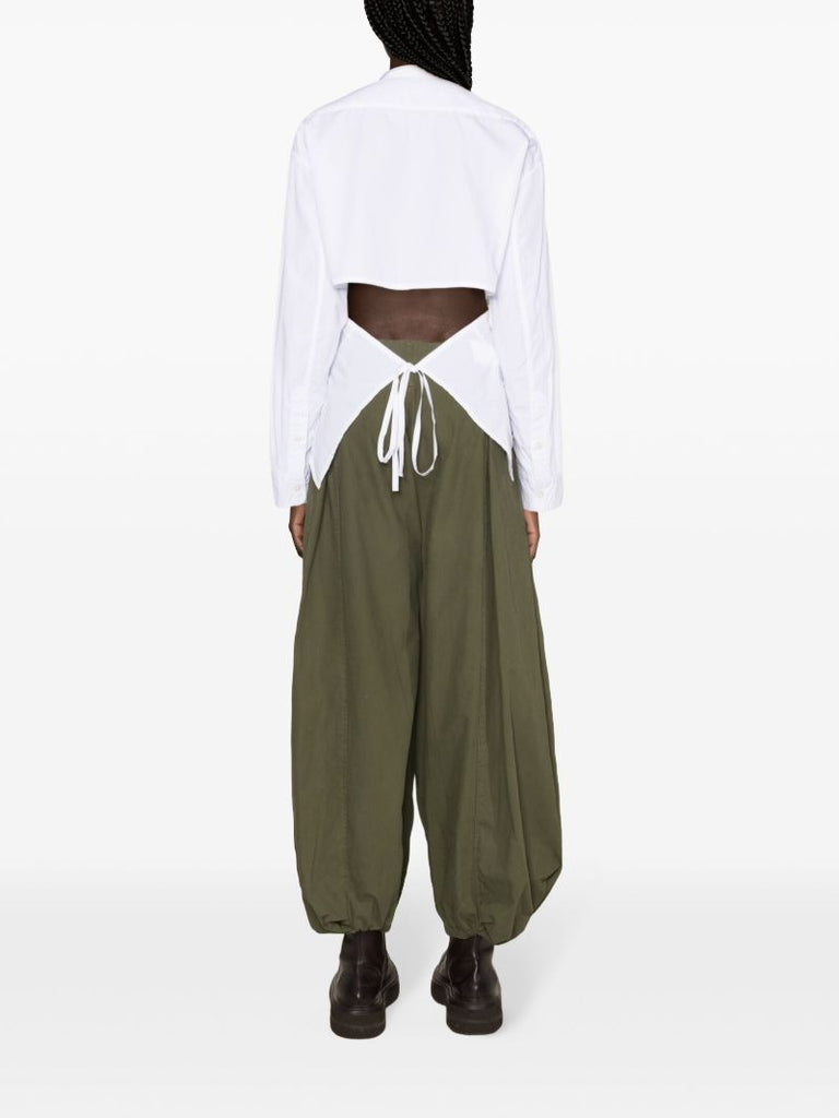 White Cut-out Cotton Shirt