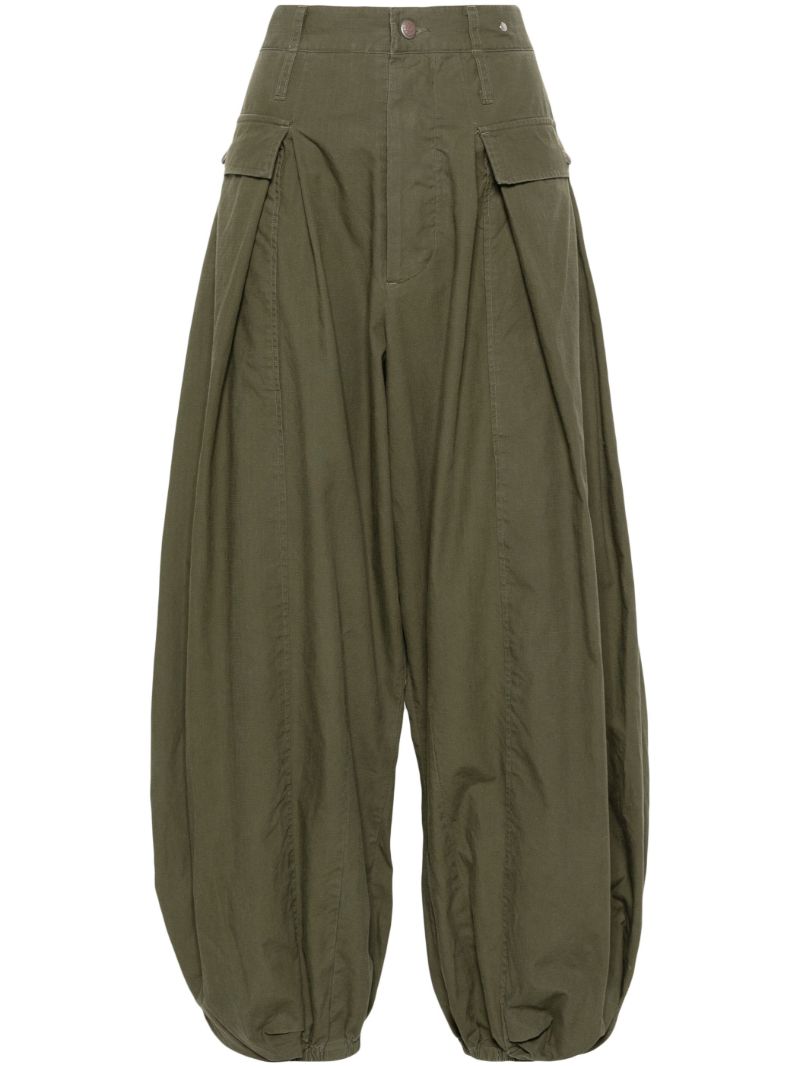 Green Jesse Cropped Tapered Trousers