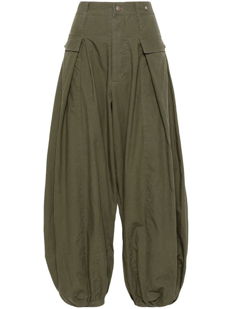 Green Jesse Cropped Tapered Trousers