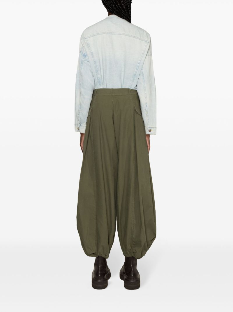 Green Jesse Cropped Tapered Trousers