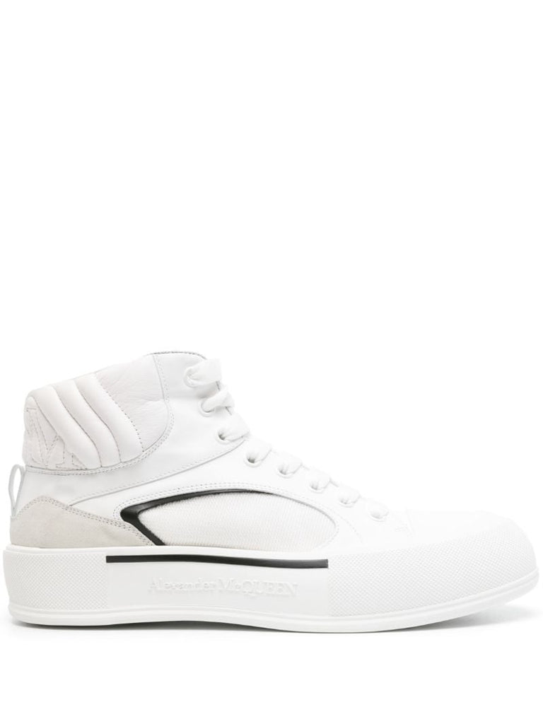 White High-top Leather Sneakers