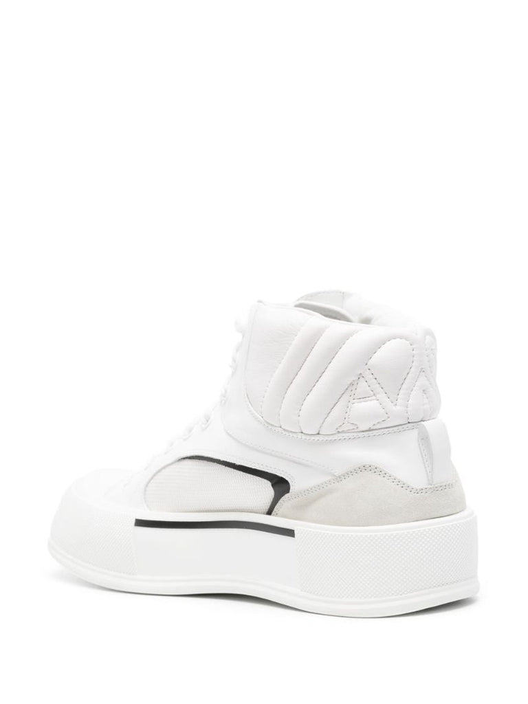 White High-top Leather Sneakers
