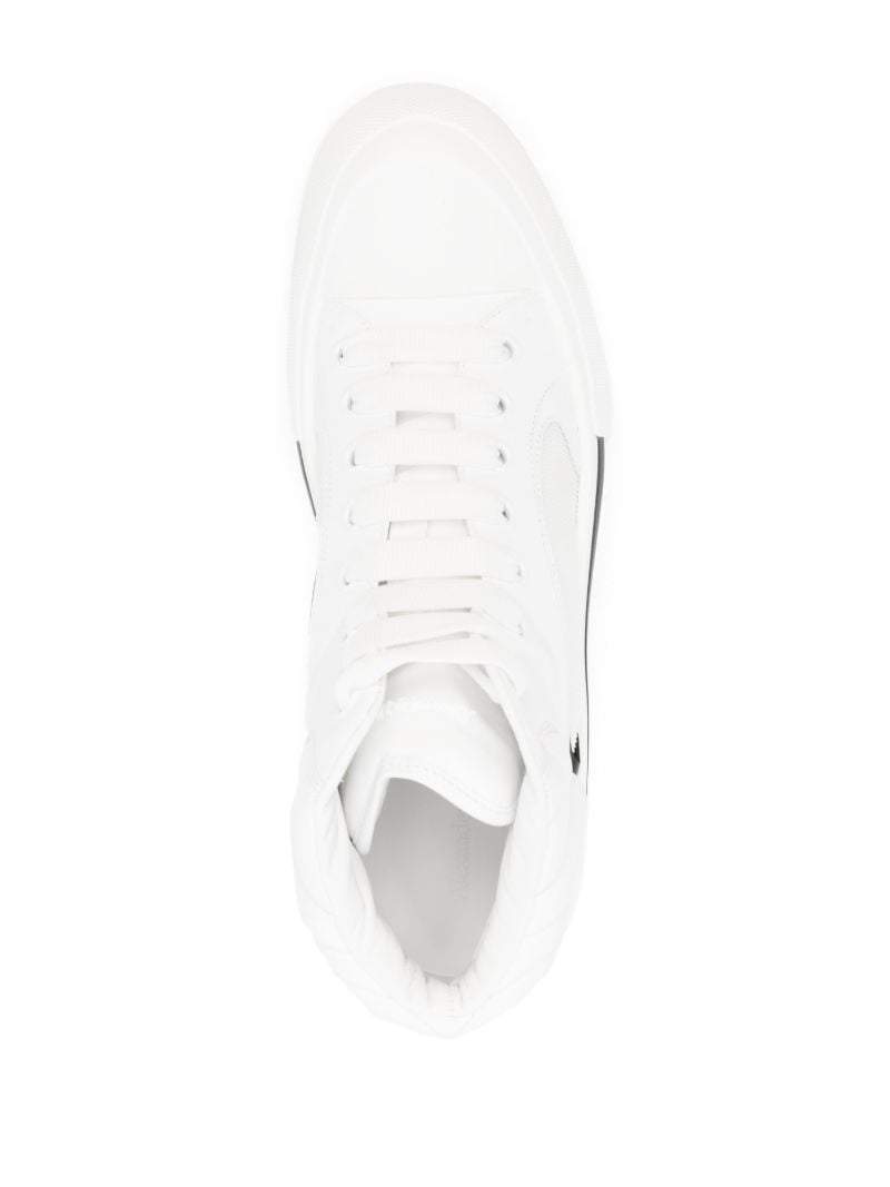 White High-top Leather Sneakers