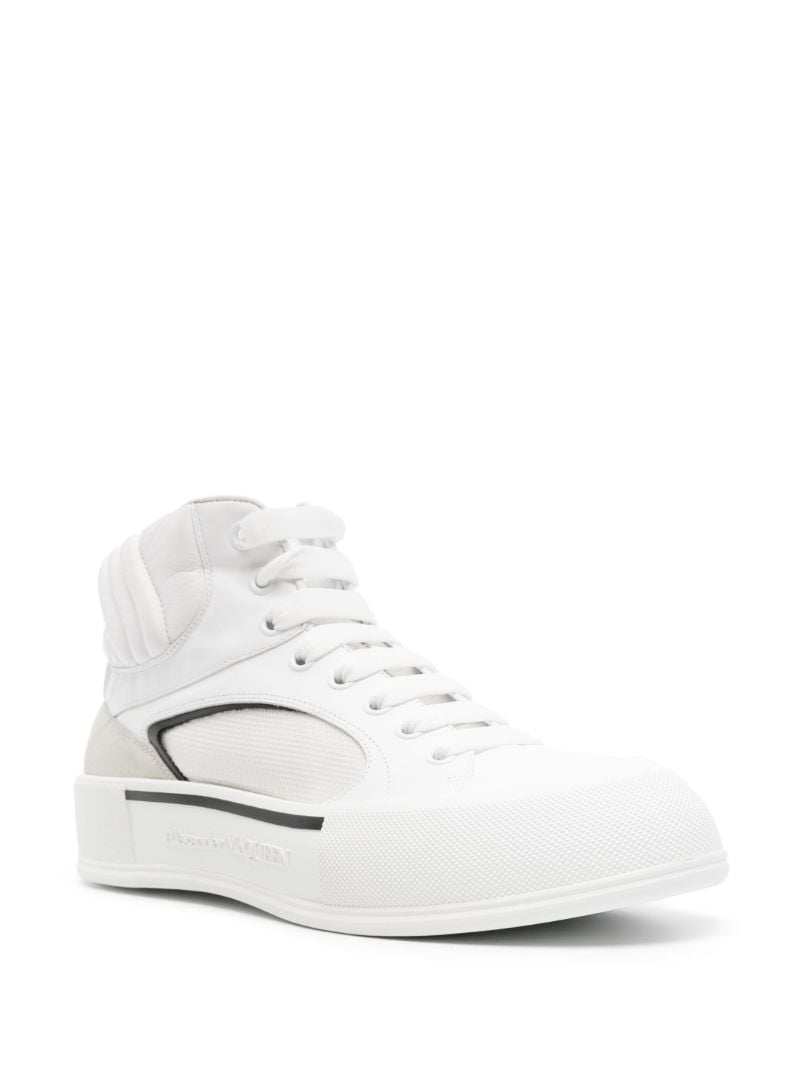White High-top Leather Sneakers