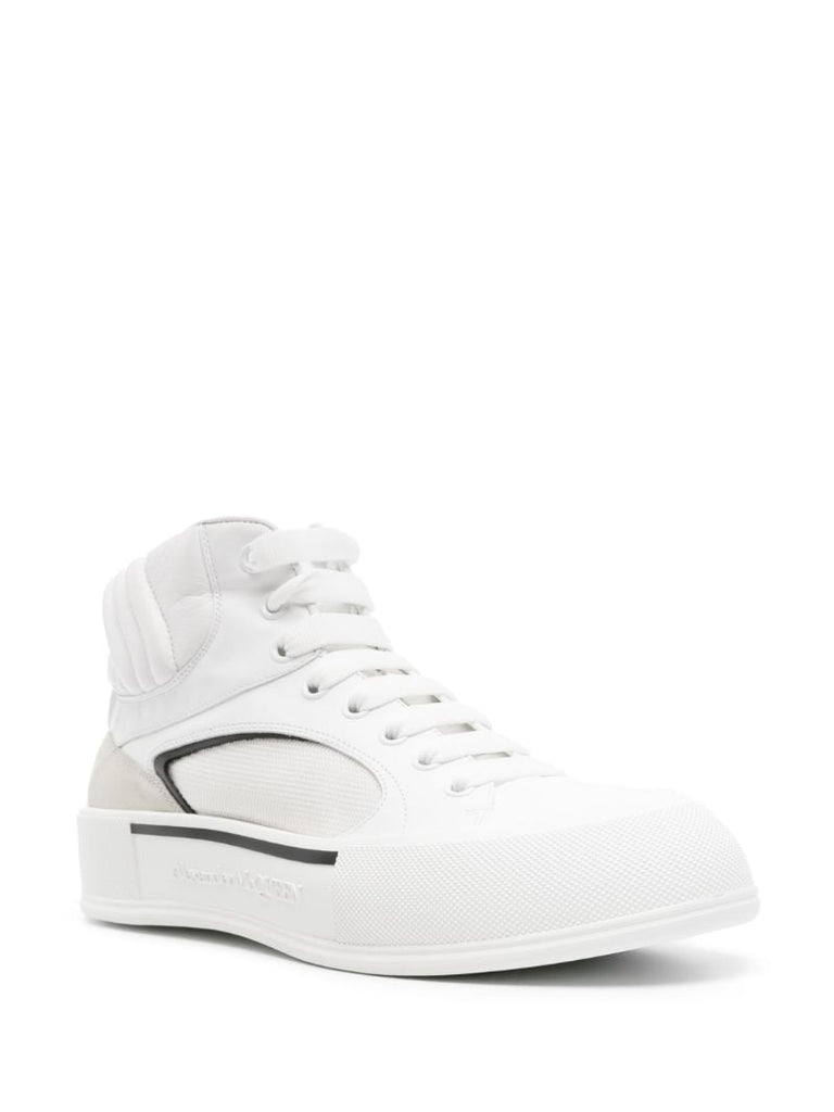White High-top Leather Sneakers