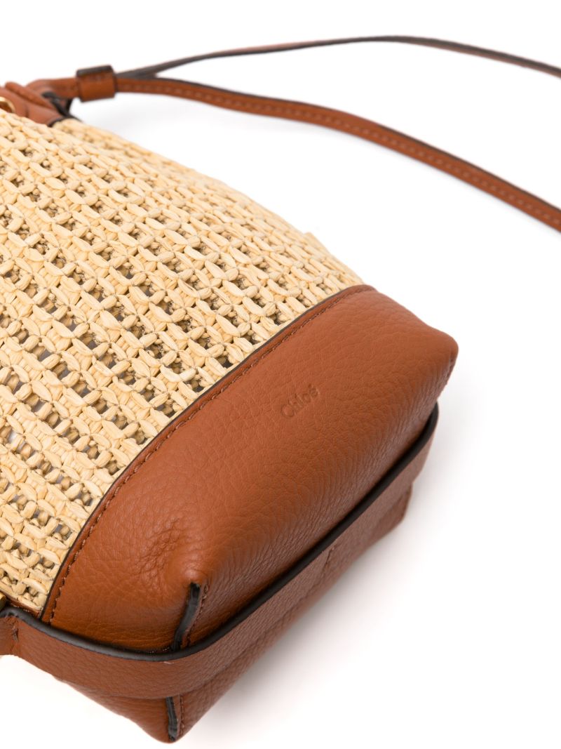 Neutral Marcie Woven Bucket Bag
