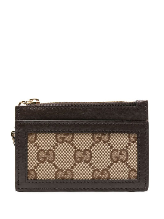 Brown Luce Gg-canvas Card Holder