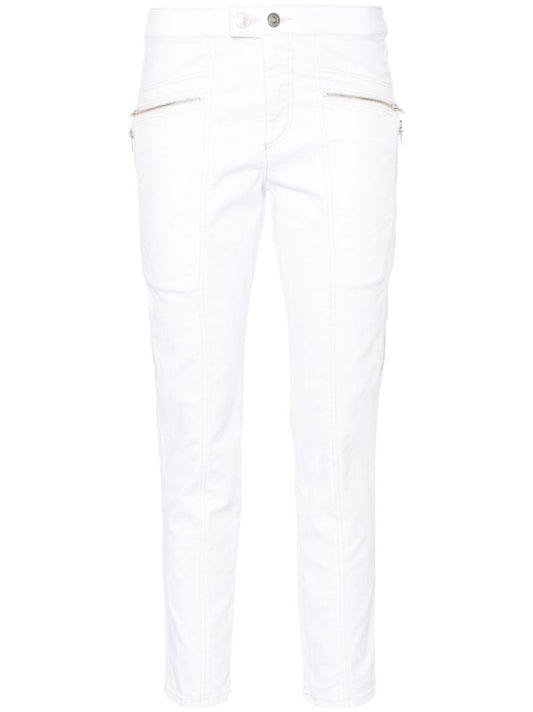 White Mid-rise Skinny Jeans