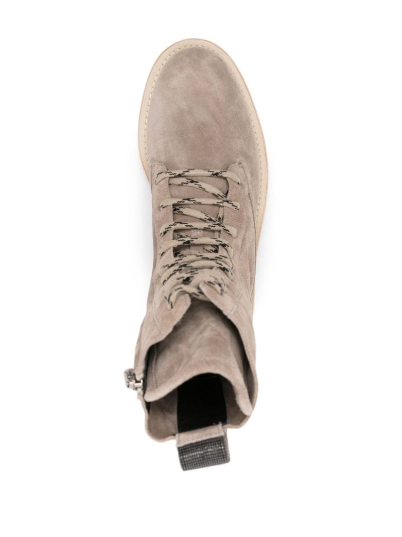 Neutral Monili-tab Suede Boots