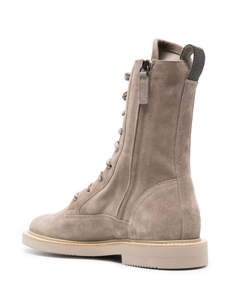 Neutral Monili-tab Suede Boots
