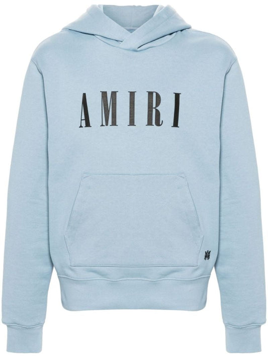 Blue Logo-print Cotton Hoodie