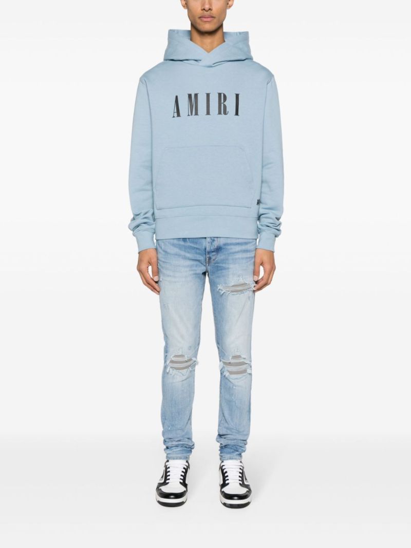 Blue Logo-print Cotton Hoodie