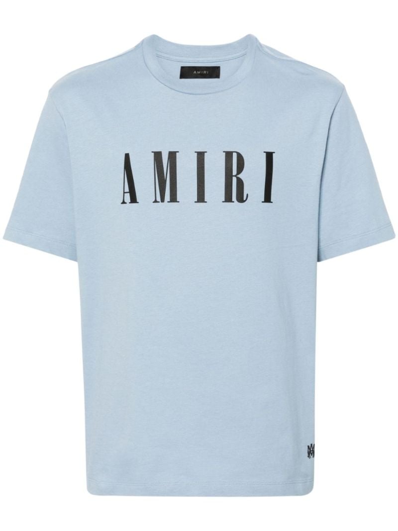 Blue Logo-print Cotton T-shirt