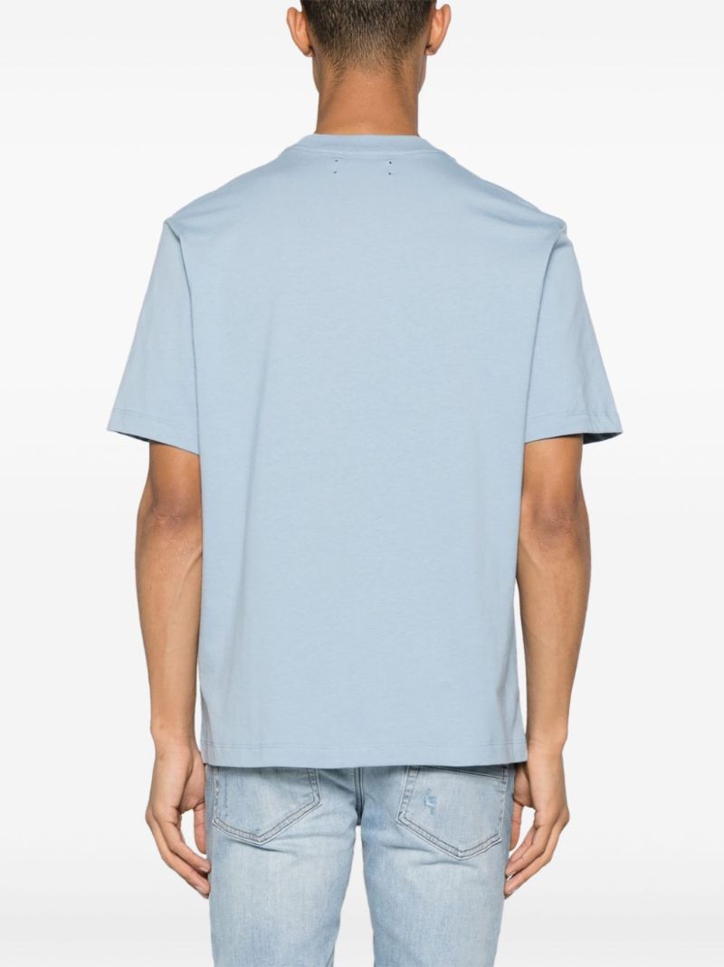 Blue Logo-print Cotton T-shirt