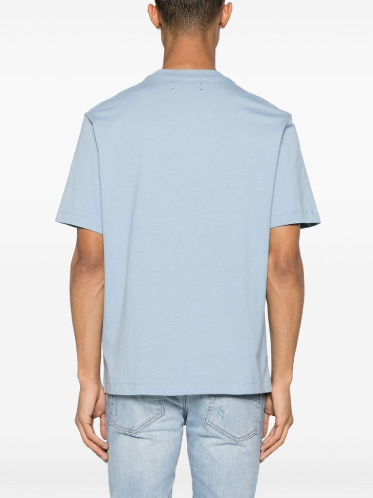 Blue Logo-print Cotton T-shirt