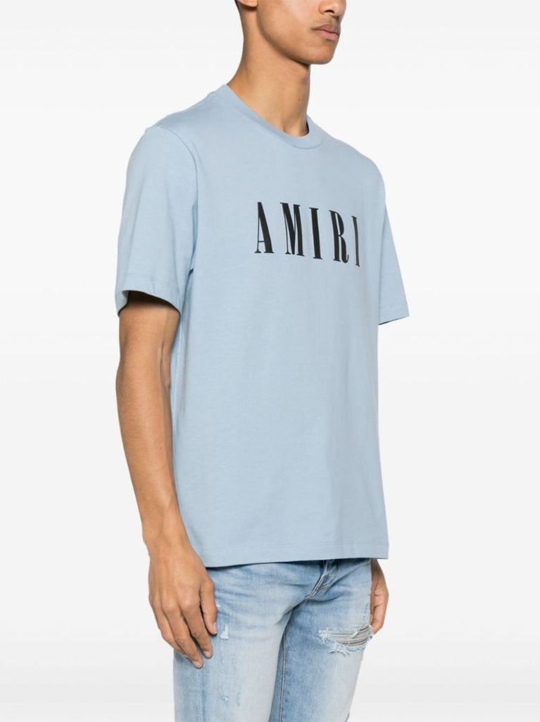 Blue Logo-print Cotton T-shirt