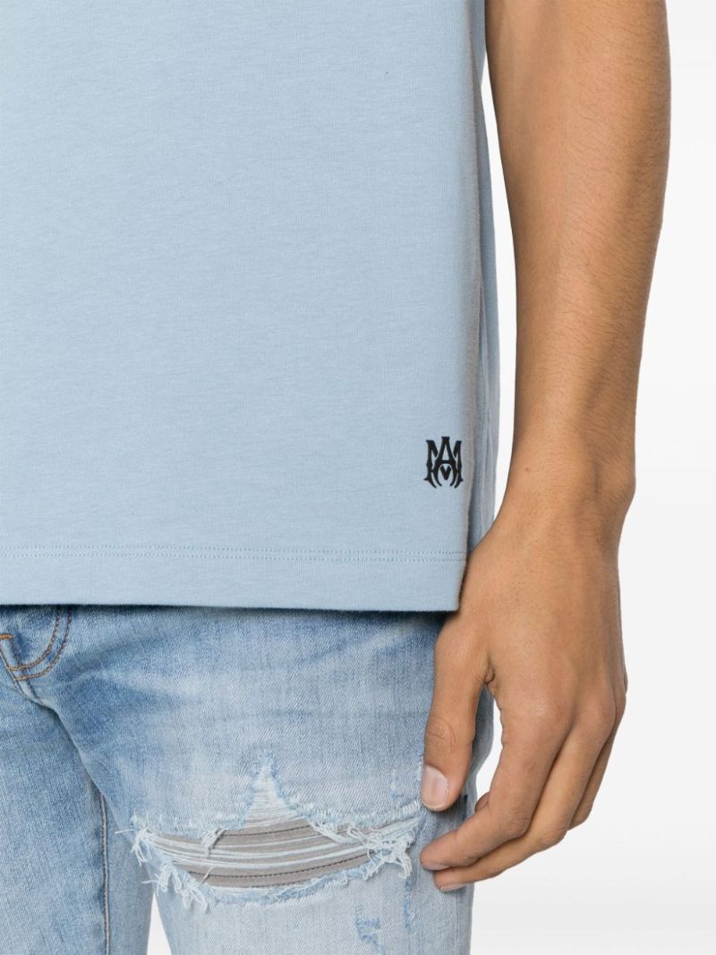 Blue Logo-print Cotton T-shirt
